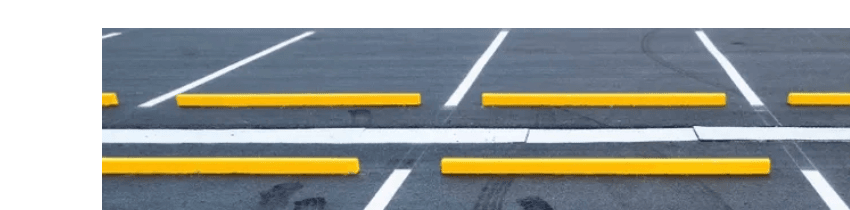 Freshly striped asphalt parking lot